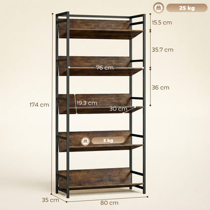 836-690V00AK Anti-Slip Design 5-Tier Rustic Brown