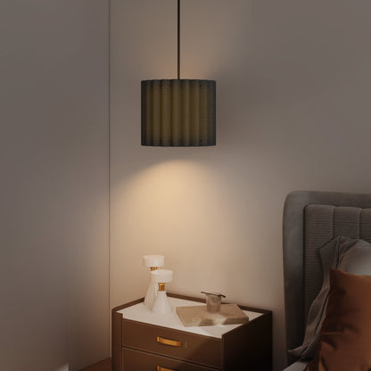 Linen Pendant Light, E27 Lampshade for Living Room, Bedroom, Black