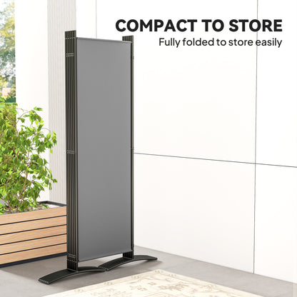 Garden Privacy Screen Foldable 6 Panel Room Divider, Dark Grey