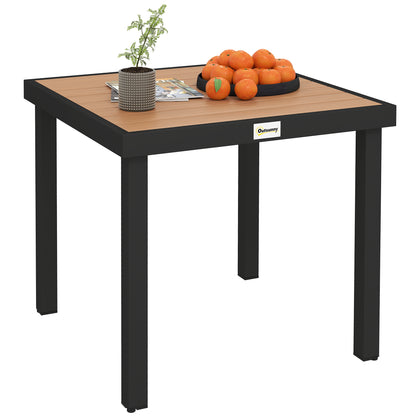 78 cm Garden Dining Table for 4, Square Outdoor Side Table, Natural