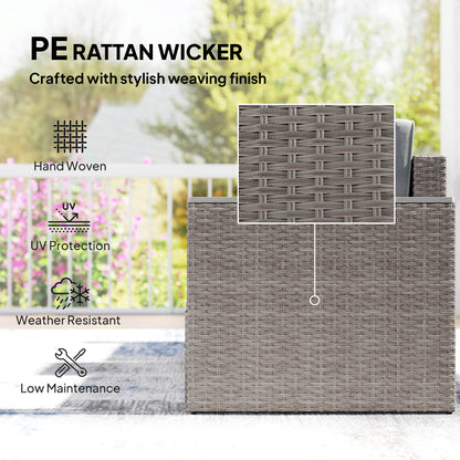 5 Piece Rattan Garden Furniture Set w/ Storage Table, Dark Grey