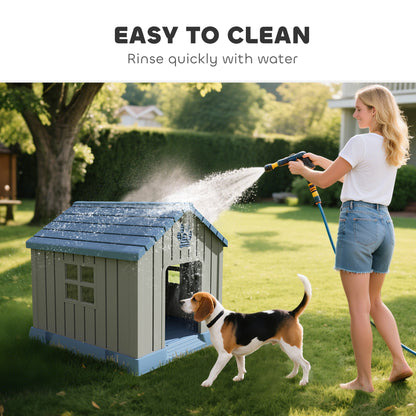 Dog Kennel Outdoor for Medium Dogs, Waterproof Plastic Dog House