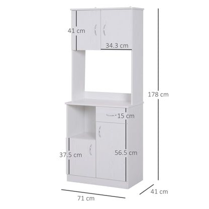 Freestanding Kitchen Cabinet Storage Unit Pantry Cupboard, White