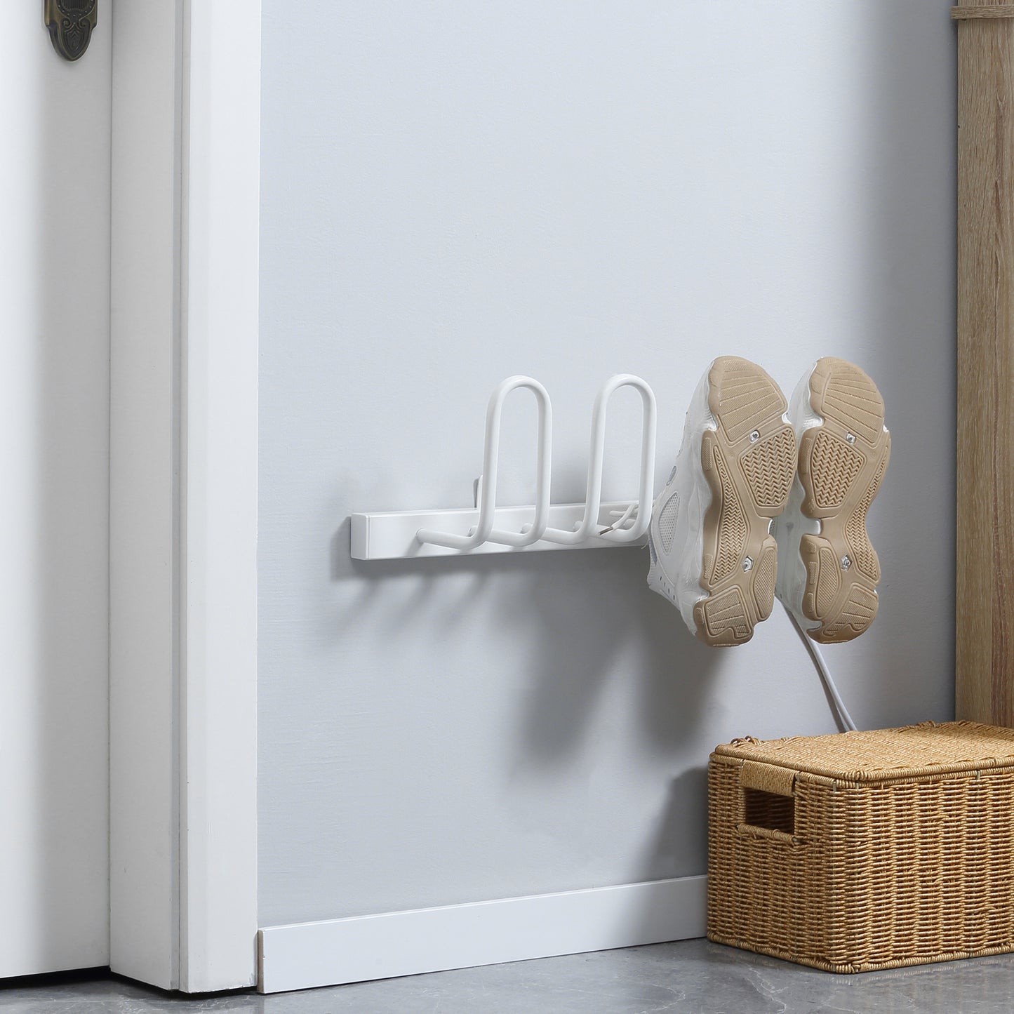Wall Mounted Electric Shoe Dryer Shoe Warmers for Boots 2 Pairs White