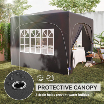 3 x 3(m) UPF50+ Pop Up Gazebo with Sides and Carry Bag, Black