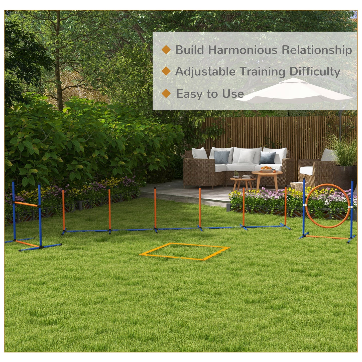 4 Pcs Dog Agility Training Equipment, Dog Outdoor Games w/ Carry Bag