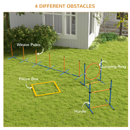 4 Pcs Dog Agility Training Equipment, Dog Outdoor Games w/ Carry Bag