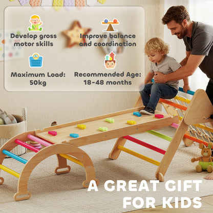 8-in-1 Toddler Climbing Frame, Play Triangle Set, Multicolour
