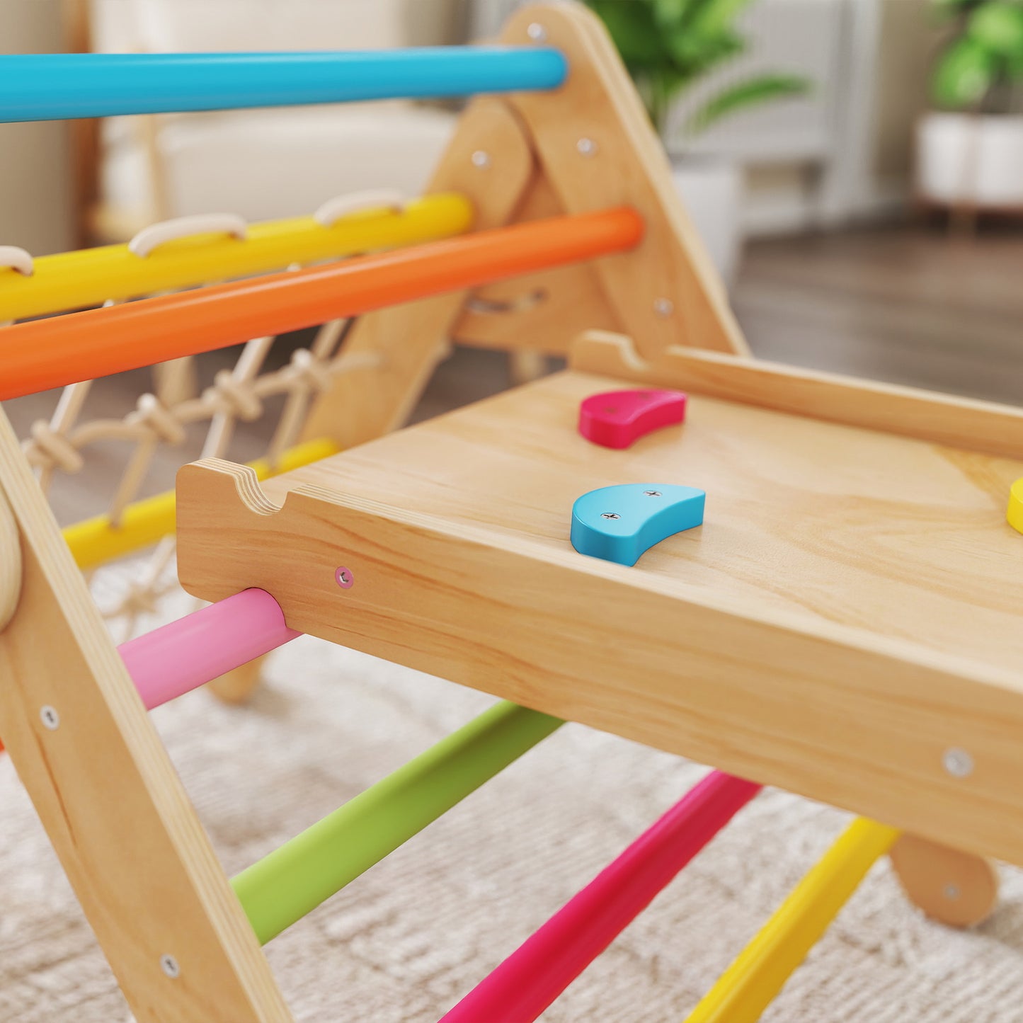 8-in-1 Toddler Climbing Frame, Play Triangle Set, Multicolour
