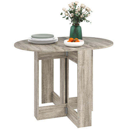 Folding Dining Table Foldable Drop Leaf Dinner Table for Kitchen Grey