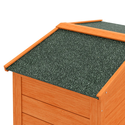 Wooden Rabbit Hutch with Run, Ramp, Slide-Out Tray