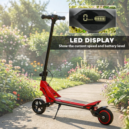 Electric Scooter for Kids, Foldable E Scooter for Age Age 6+ Red