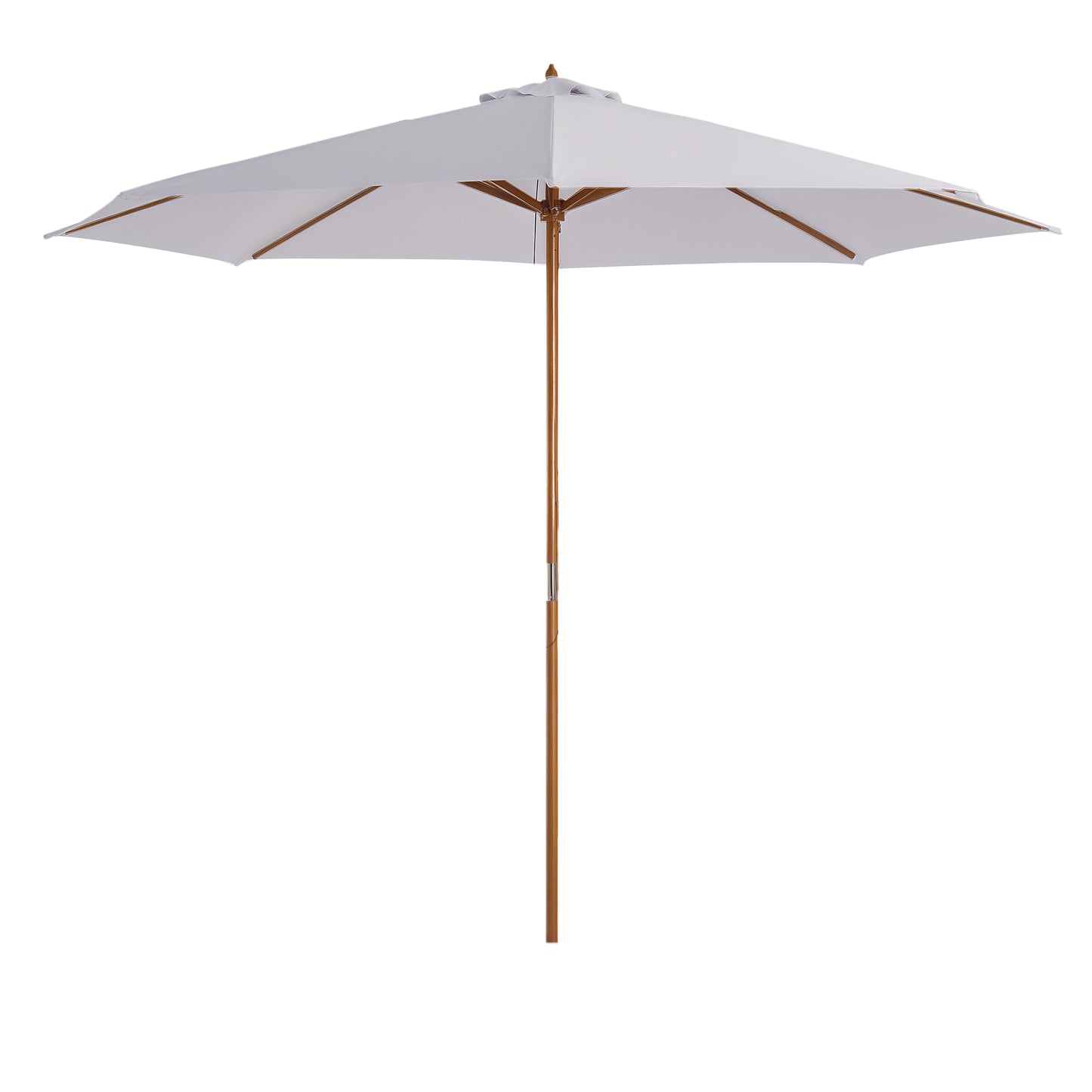 3(m) Wooden Garden Parasol Sun Shade Outdoor Umbrella Canopy White
