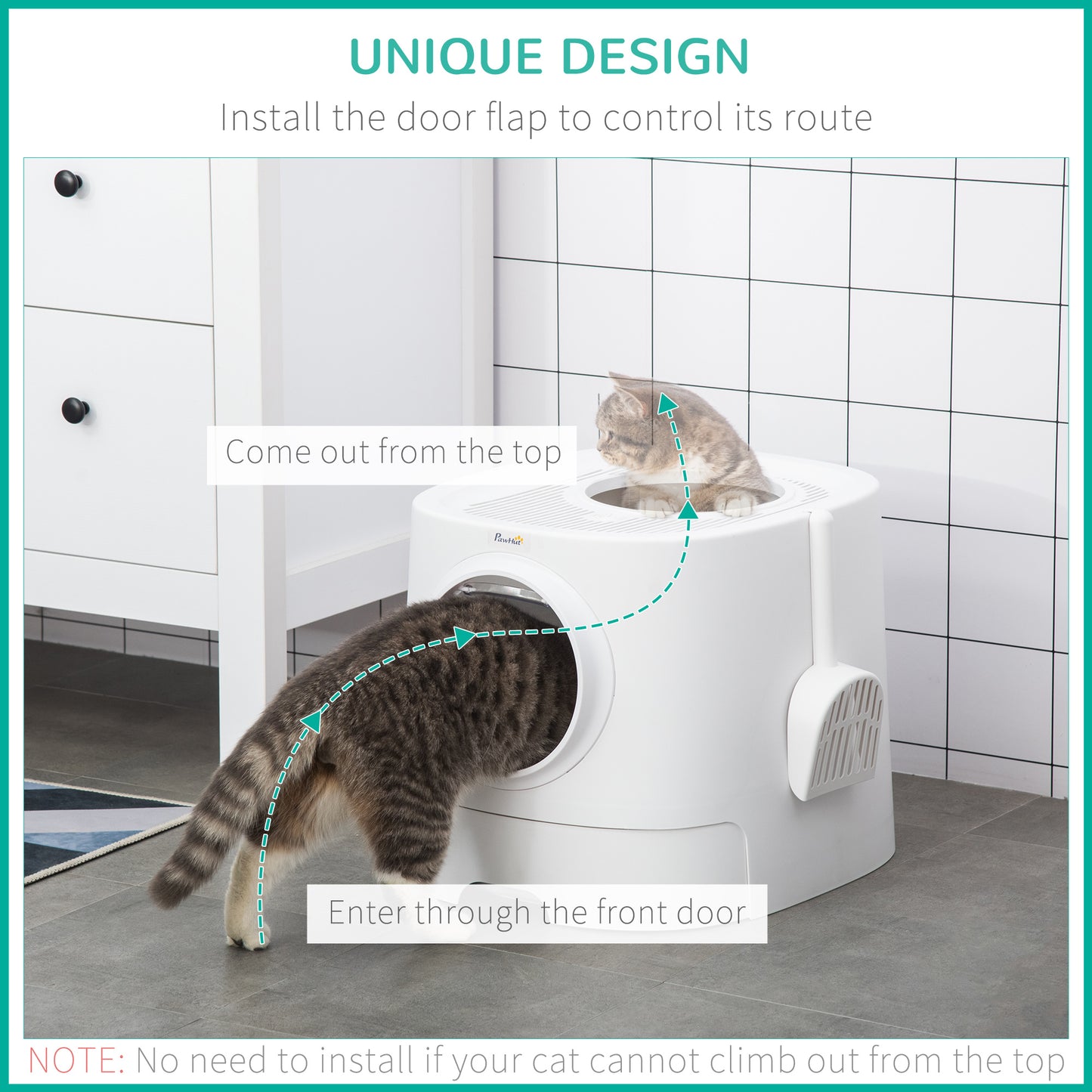 Cat Litter Box Portable Pet Toilet Fully Enclosed Kitten Pan w/ Scoop