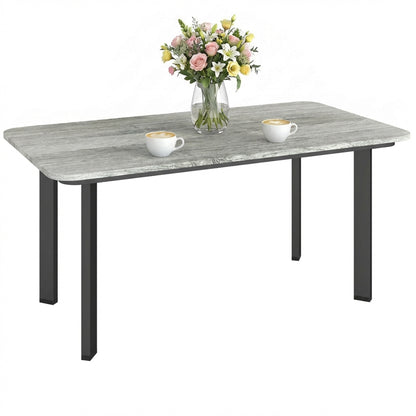 Outdoor Coffee Table, Garden Table with Slatted WPC Top, Grey