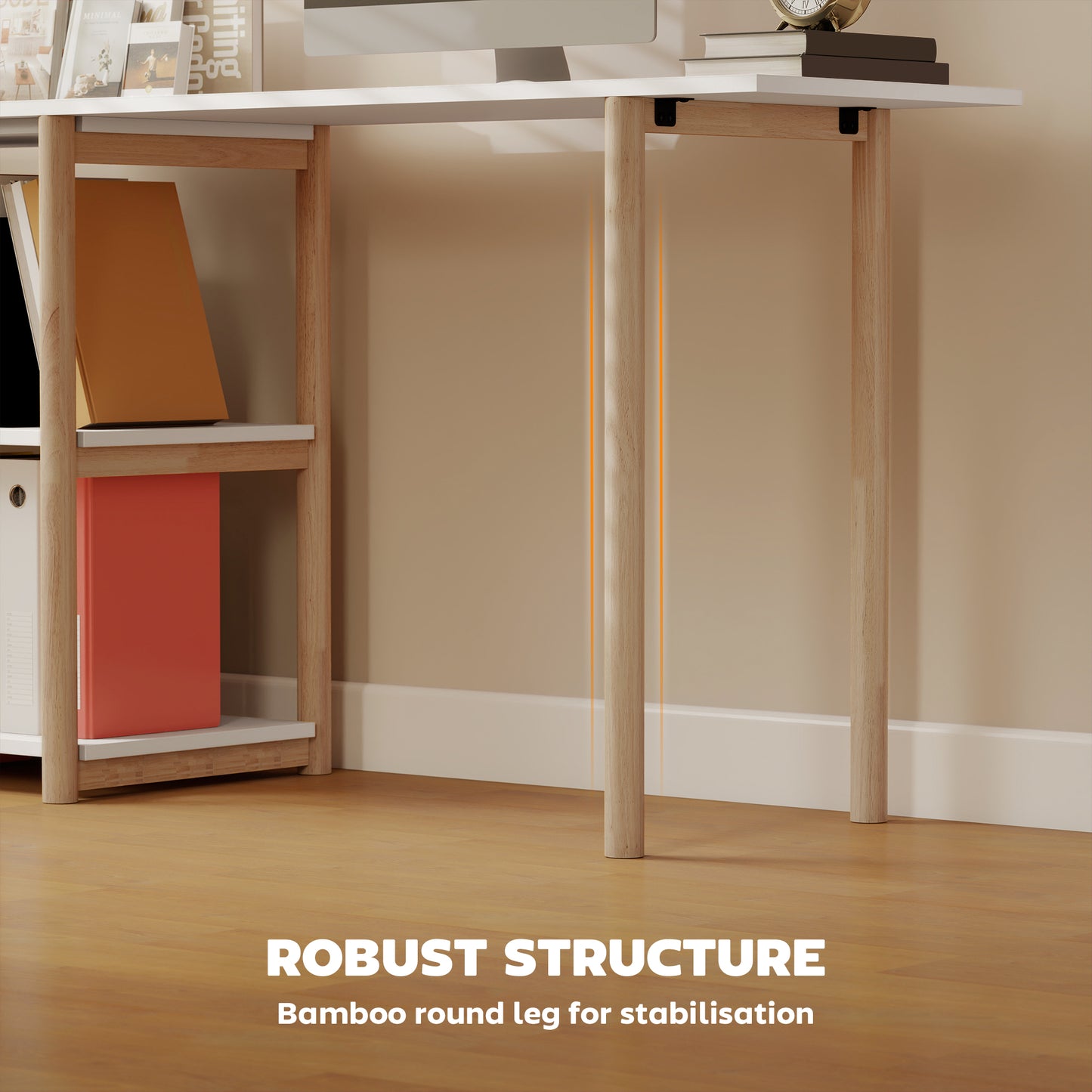 Computer Desk with Storage Shelves 150 cm White/Oak