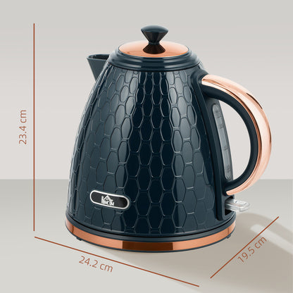 3000W Electric Kettle, Fast Boil, 1.7L, Auto Shut-off, Dark Blue