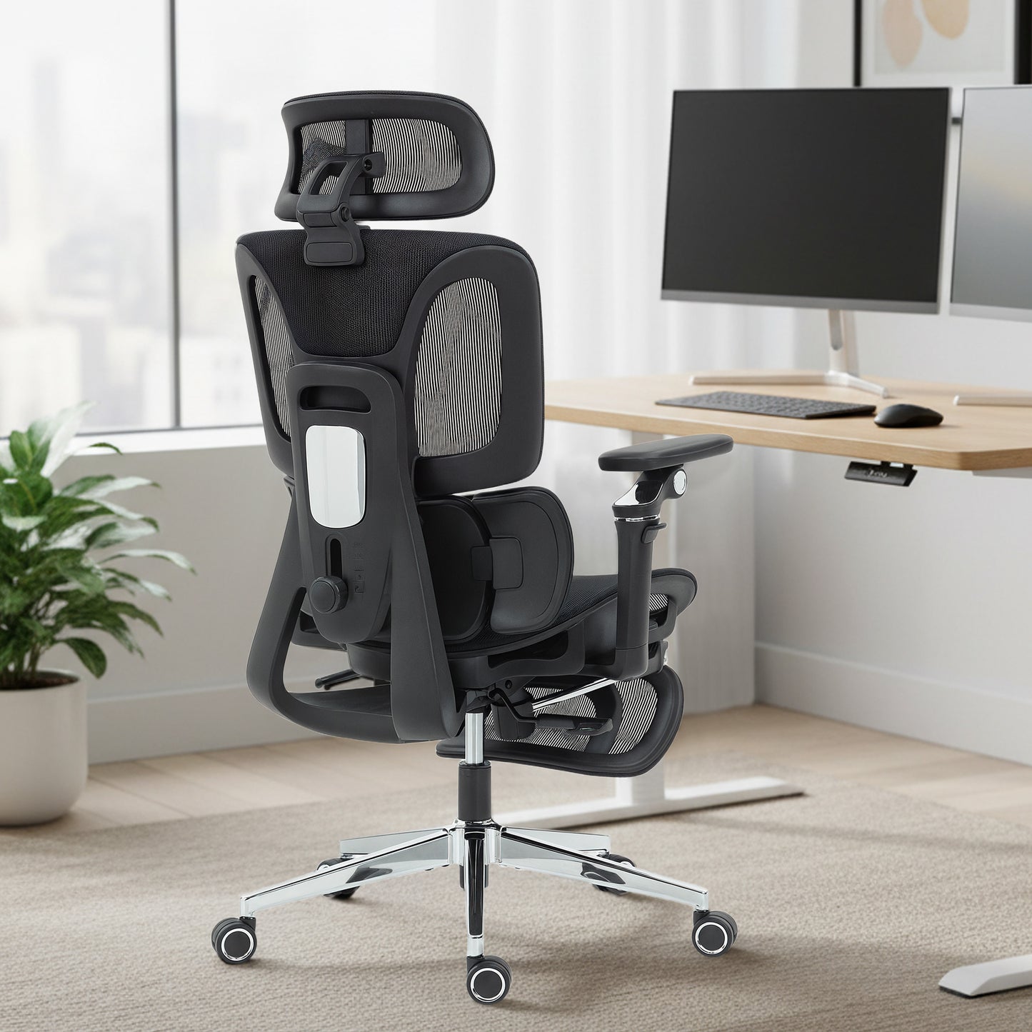 Ergonomic Office Chair, Mesh Desk Chair with Lumbar Support, Footrest