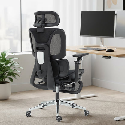 Ergonomic Office Chair, Mesh Desk Chair with Lumbar Support, Footrest