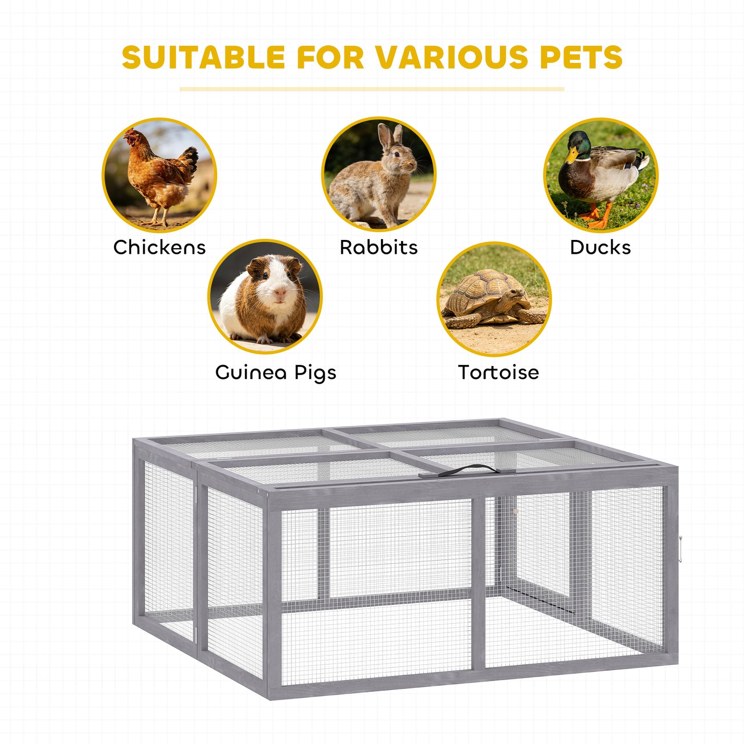 Rabbit Hutch Outdoor, Foldable & Portable, Rabbit Cage w/ Open Top