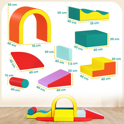 Kids Soft Play Set, 10PCs Soft Play Equipment for Toddlers
