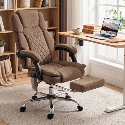 Executive Office Chair, Desk Chair with Massage and Heat, Brown