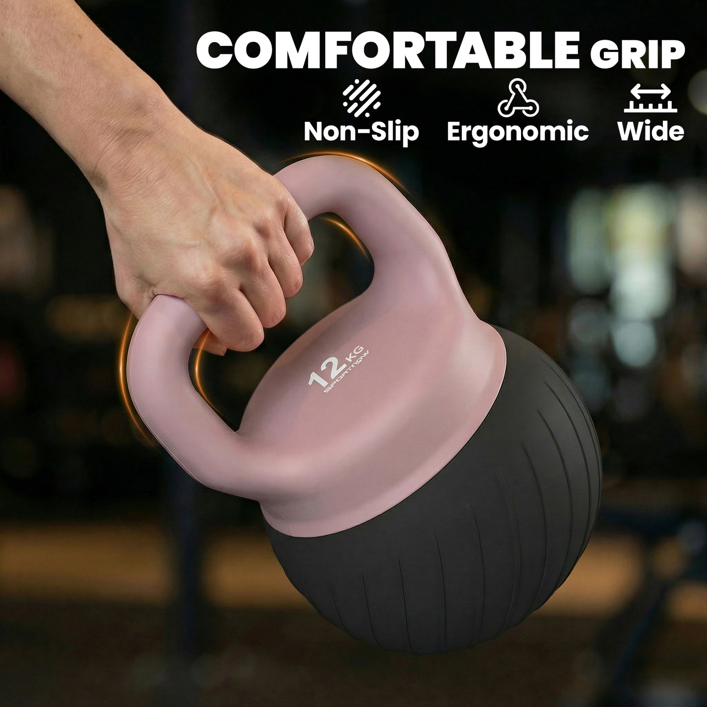 Soft Kettlebell, 12kg Kettle Bell with Anti-Slip Grip for Home Gym
