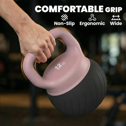 Soft Kettlebell, 12kg Kettle Bell with Anti-Slip Grip for Home Gym