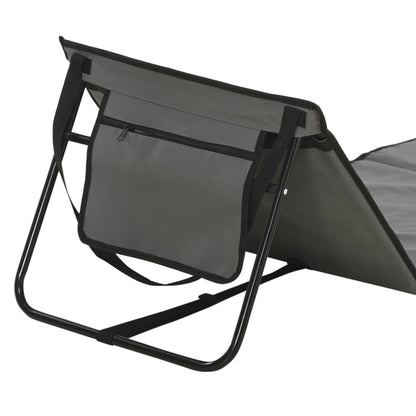 Garden Beach Chair Mat, Sun Lounger Seats with Adjustable Back - Grey