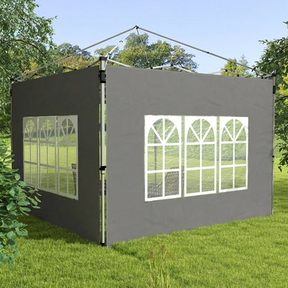 Gazebo Side Panels for 3x3(m) or 3x4m Pop Up Gazebo, Dark Grey