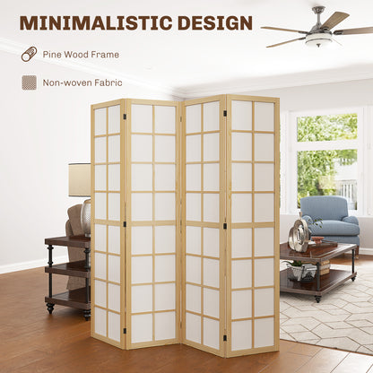Indoor Room Partition, 4 Panel Folding Room Divider, 160 x 170cm