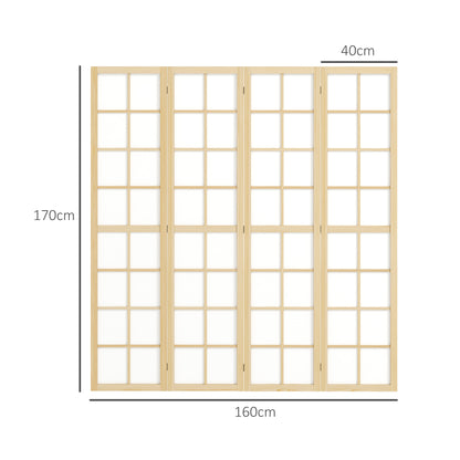 Indoor Room Partition, 4 Panel Folding Room Divider, 160 x 170cm