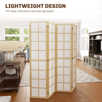 Indoor Room Partition, 4 Panel Folding Room Divider, 160 x 170cm