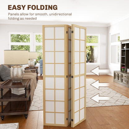 Indoor Room Partition, 4 Panel Folding Room Divider, 160 x 170cm
