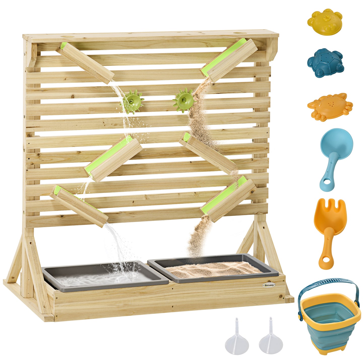 Kids Running Water Playset w/ Sink Toys, Water Carts, Tracks