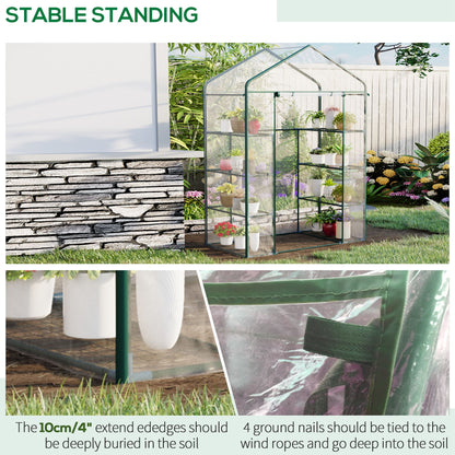 Walk In Greenhouse Garden Clear PVC Frame Shelves Reinforced Plant Grow