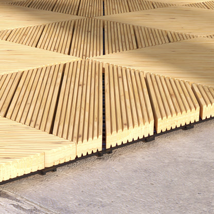 9 Pcs Interlocking Flooring Tiles for Patio, Balcony, Hot Tub, Yellow
