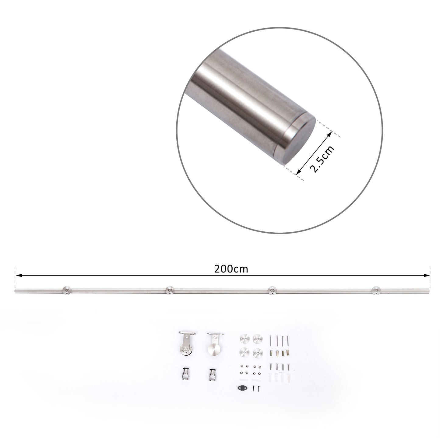 Modern Sliding Barn Door Closet Hardware Track Kit Track System Unit