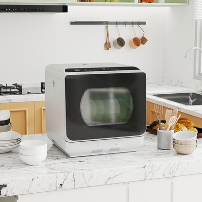 Worktop Dishwasher w/ 4 Place Settings 6 Programs, Silver Tone