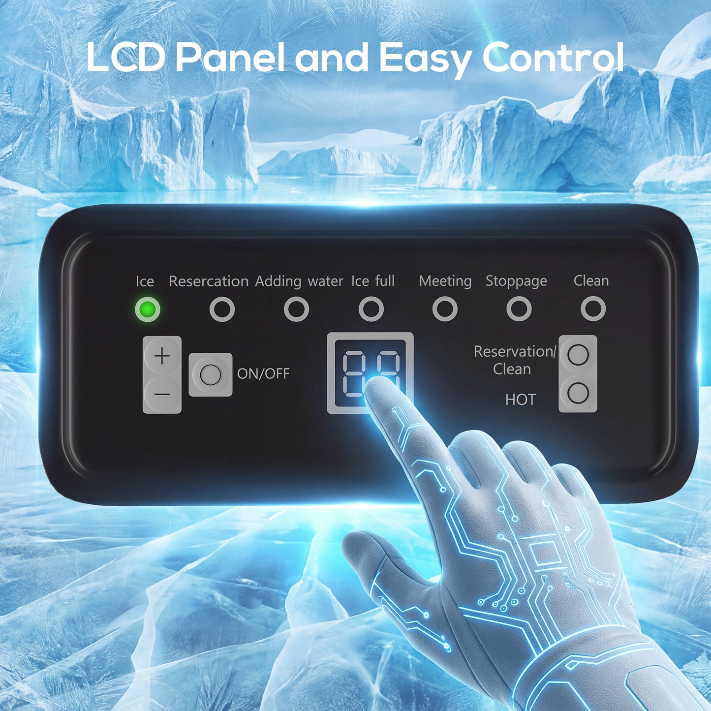 45kg/24H Commercial Ice Maker Machine with Auto Self-Cleaning