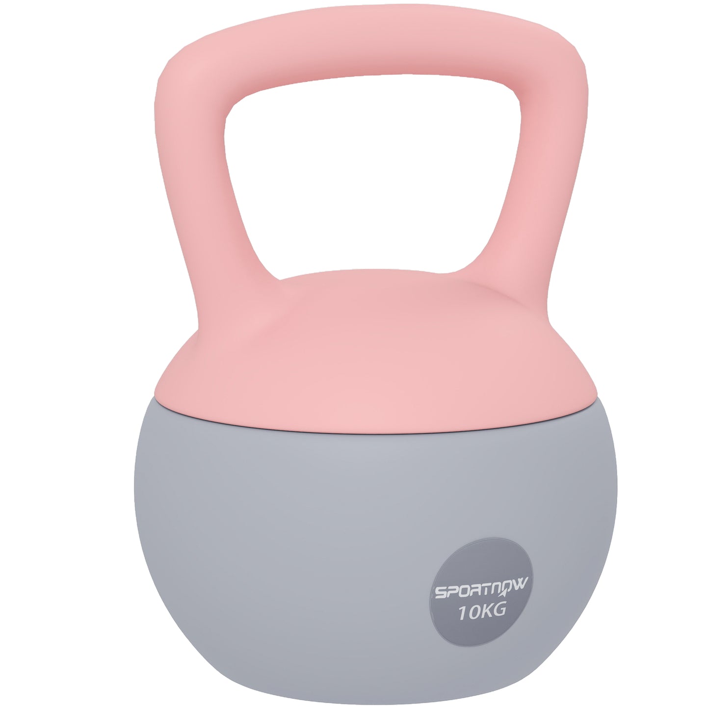 10KG Kettlebell with Soft Body and Non-Slip Handle, Pink and Grey