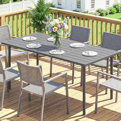 Garden Dining Table for 6 Person, 165 x 80 cm