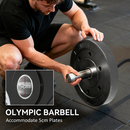 4ft Olympic EZ Curl Bar, Barbell Bar for 2" Weight Plates