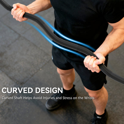 4ft Olympic EZ Curl Bar, Barbell Bar for 2" Weight Plates