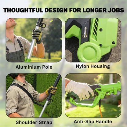 2.6m Corded Extendable Hedge Trimmer with 90 Adjustable Head