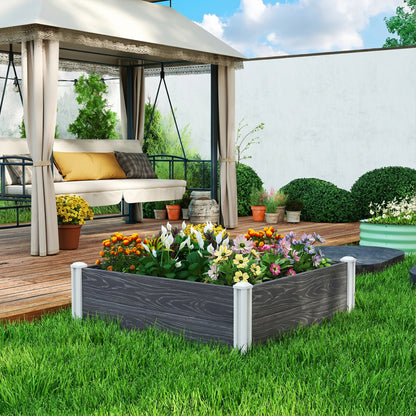 Vinyl Raised Garden Bed Kit, 3 x 3 x 1ft Modular Garden Box