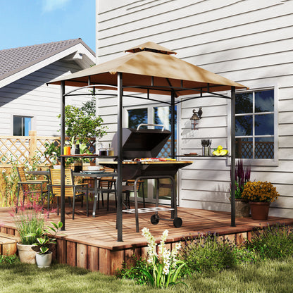 Outdoor Double-tier BBQ Gazebo Shelter Grill Canopy Barbecue Tent