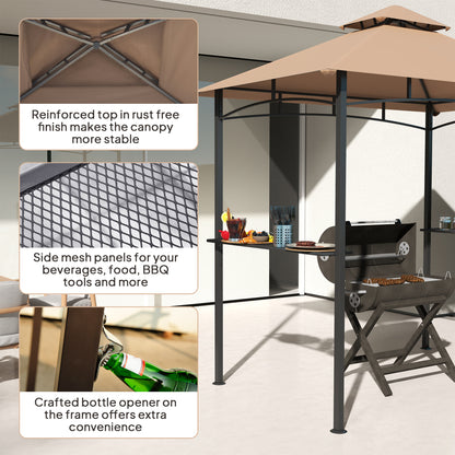 Outdoor Double-tier BBQ Gazebo Shelter Grill Canopy Barbecue Tent