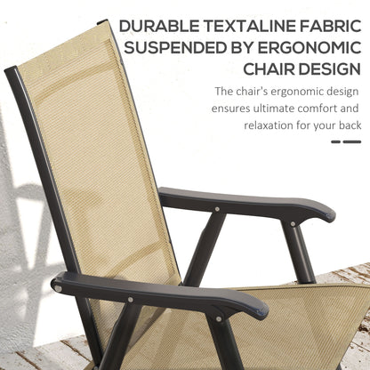 4-PCS Garden Armchairs Outdoor Patio Folding Furniture Light Brown