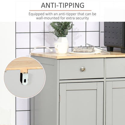 Sideboard Buffet Cabinet with Storage Cabinets and Drawers Grey